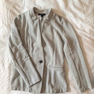 Banana Republic Single Button Knit Gray Blazer with Notched Lapels